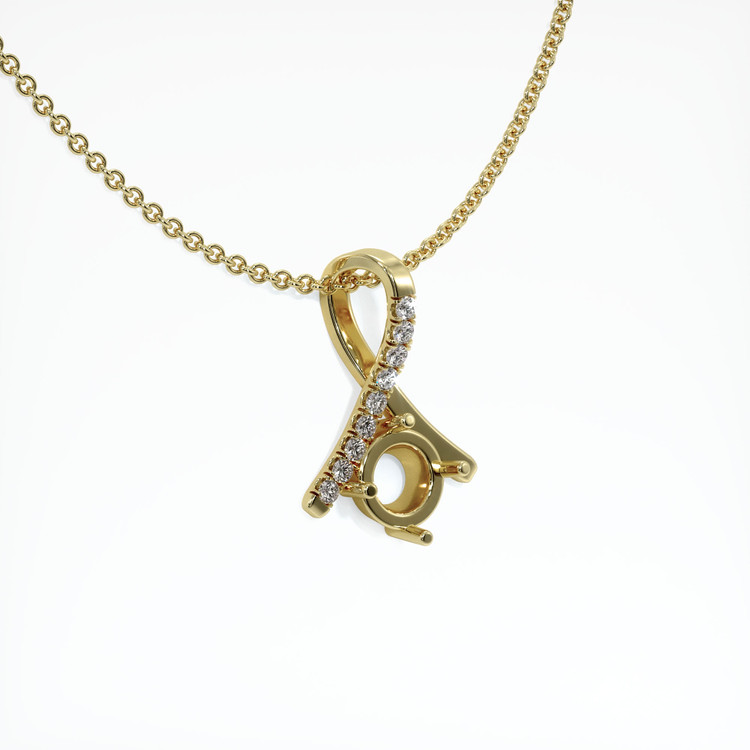 18K Yellow Gold Pave Pendant Setting