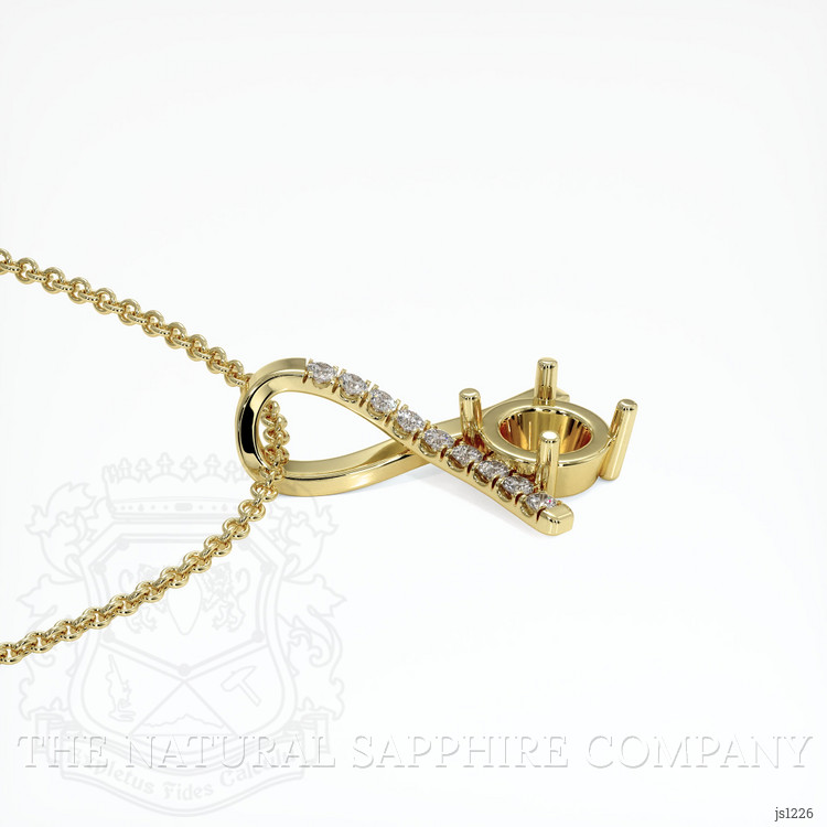 18K Yellow Gold Pave Pendant Setting