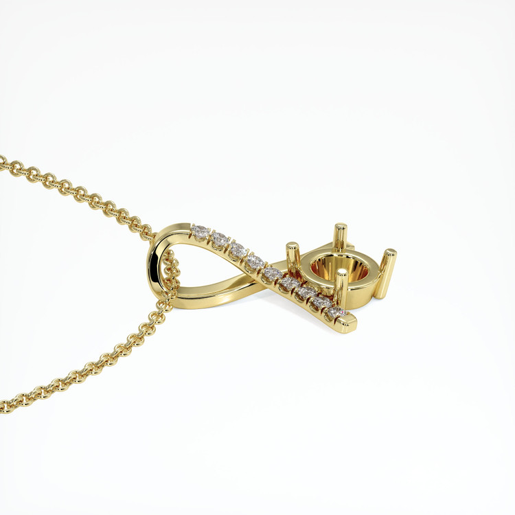 18K Yellow Gold Pave Pendant Setting