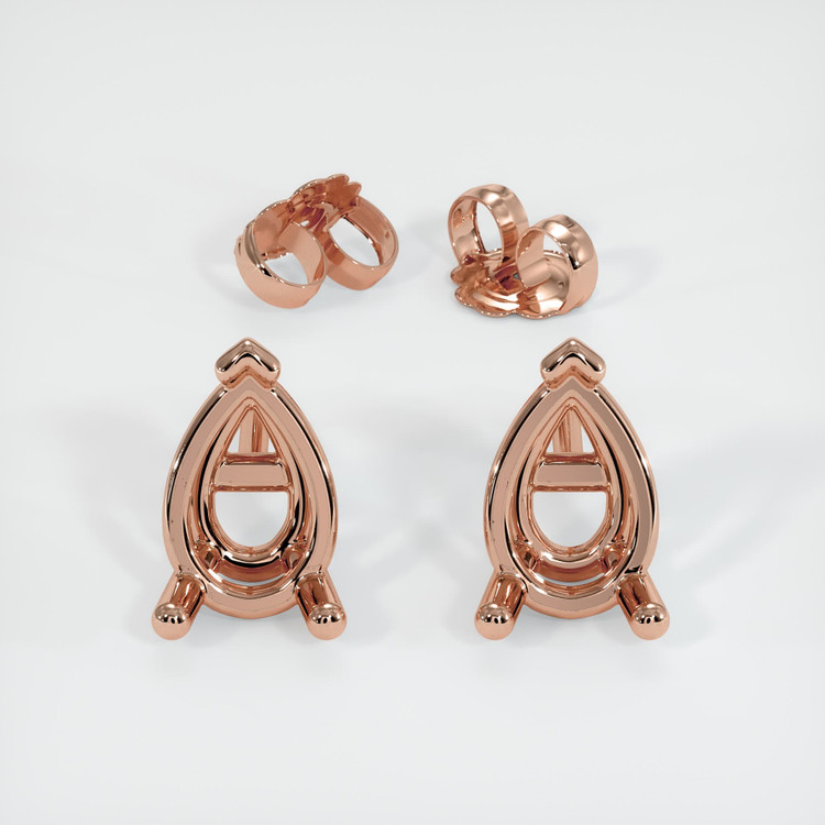14K Rose Gold Studs Earring Setting