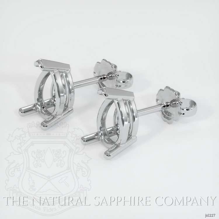 14K White Gold Studs Earring Setting