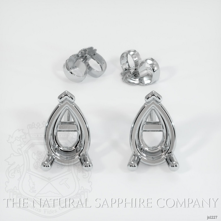 14K White Gold Studs Earring Setting