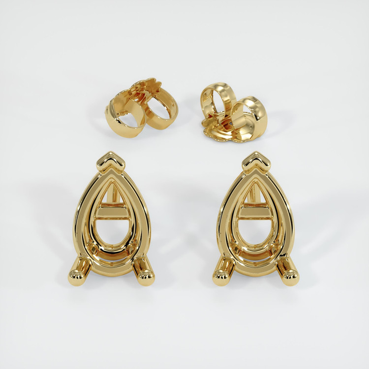 14K Yellow Gold Studs Earring Setting