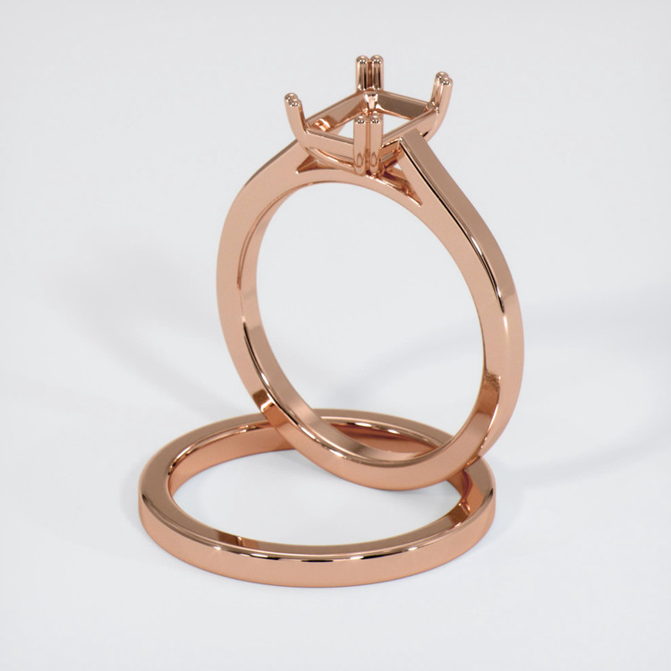 14K Rose Gold Wedding Set Ring Setting