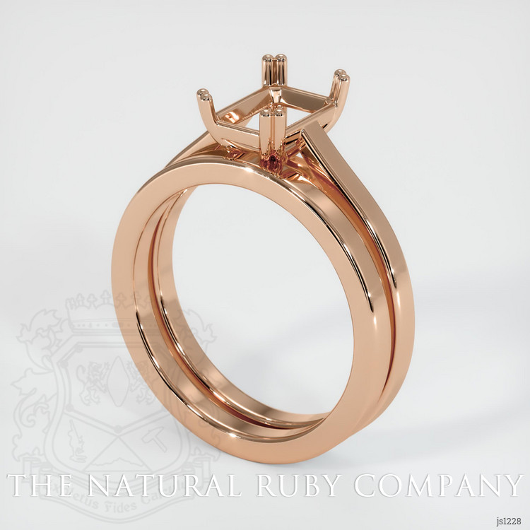 18K Rose Gold Wedding Set Ring Setting