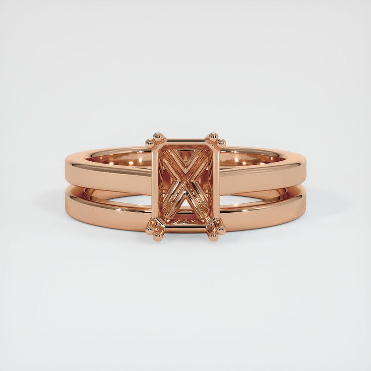 18K Rose Gold Wedding Set Ring Setting