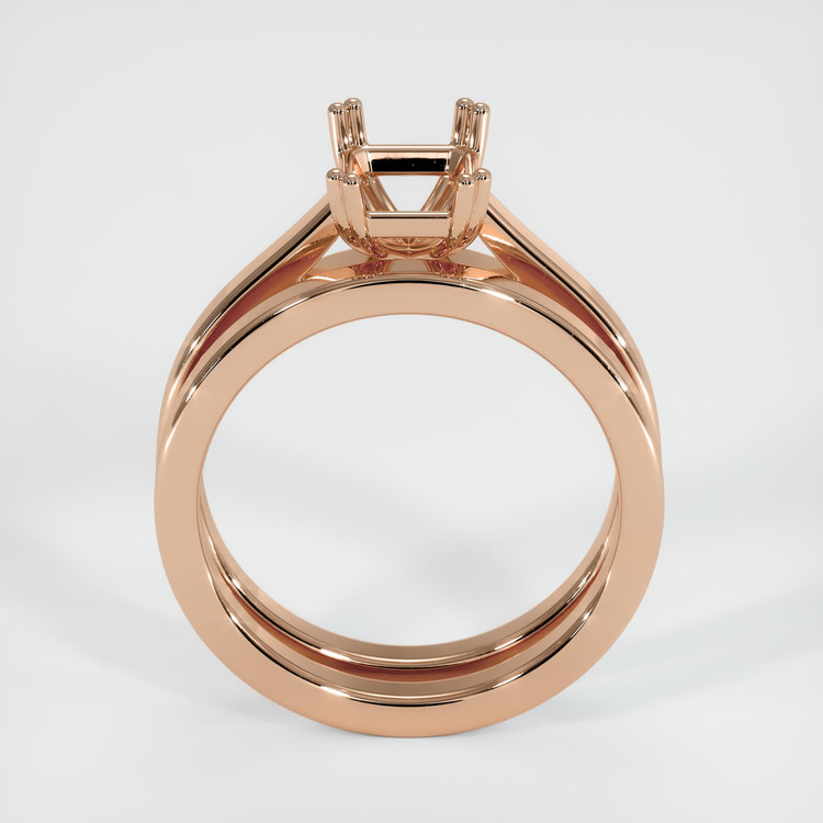 18K Rose Gold Wedding Set Ring Setting