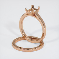 18K Rose Gold Wedding Set Ring Setting Image