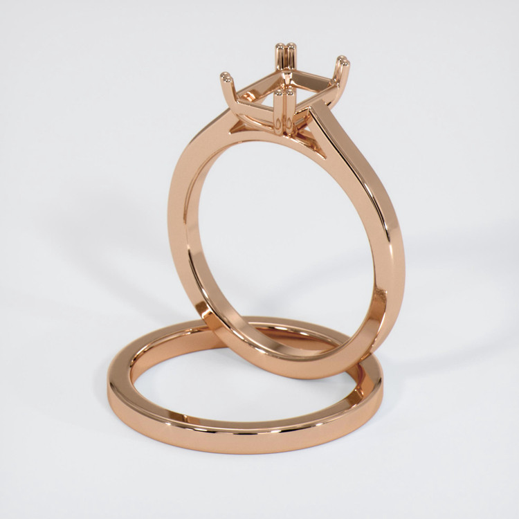 18K Rose Gold Wedding Set Ring Setting