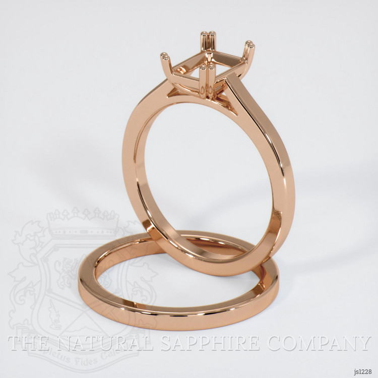 18K Rose Gold Wedding Set Ring Setting