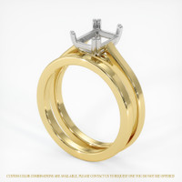 14K White & Yellow Wedding Set Ring Setting Video