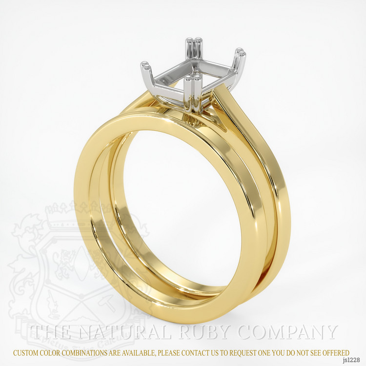 18K White & Yellow Wedding Set Ring Setting