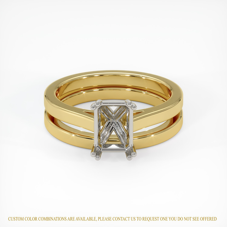 18K White & Yellow Wedding Set Ring Setting