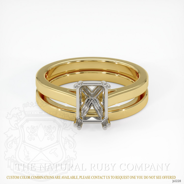 18K White & Yellow Wedding Set Ring Setting