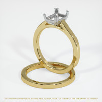 18K White & Yellow Wedding Set Ring Setting Image