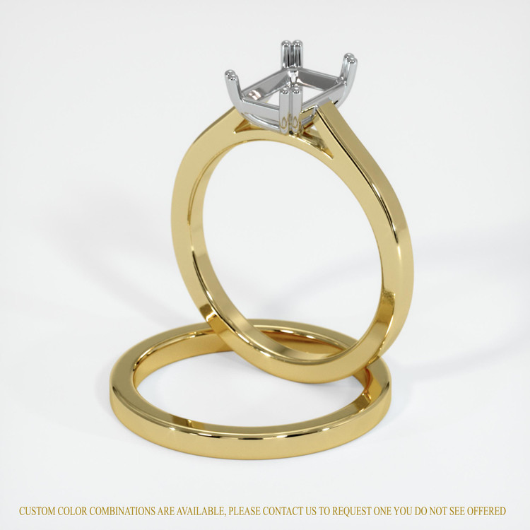 18K White & Yellow Wedding Set Ring Setting