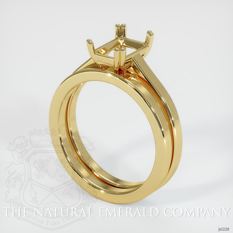 Wedding Set Emerald Ring 1.59 Ct., 18K Yellow Gold