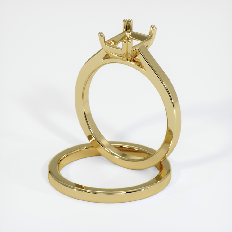 18K Yellow Gold Wedding Set Ring Setting