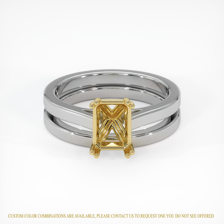 14K Yellow & White Wedding Set Ring Setting