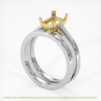 18K Yellow & White Wedding Set Ring Setting Video