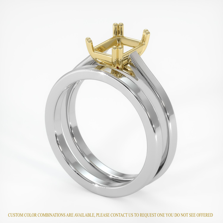 18K Yellow & White Wedding Set Ring Setting