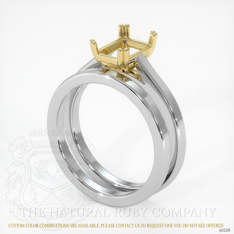 18K Yellow & White Wedding Set Ring Setting