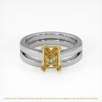18K Yellow & White Wedding Set Ring Setting Image