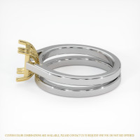 18K Yellow & White Wedding Set Ring Setting Image