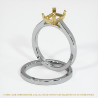 18K Yellow & White Wedding Set Ring Setting Image