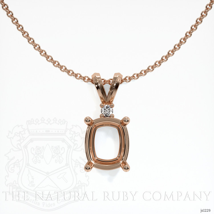 14K Rose Gold Accent Stones Pendant Setting