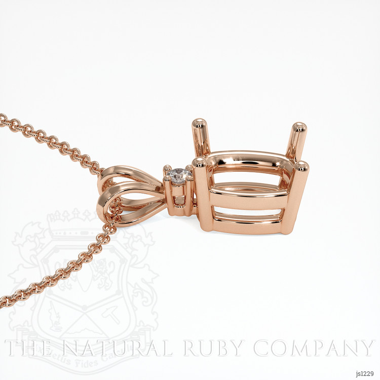 14K Rose Gold Accent Stones Pendant Setting