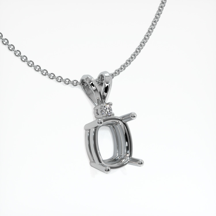 14K White Gold Accent Stones Pendant Setting