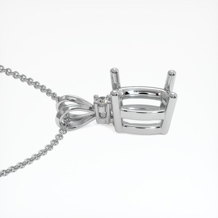 14K White Gold Accent Stones Pendant Setting