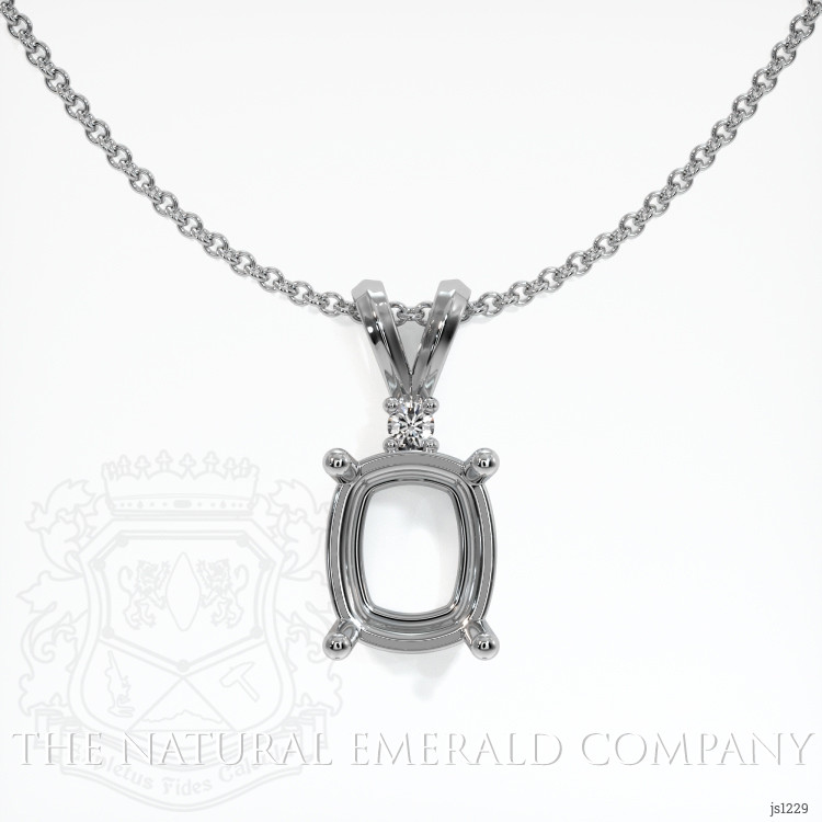 18K White Gold Accent Stones Pendant Setting