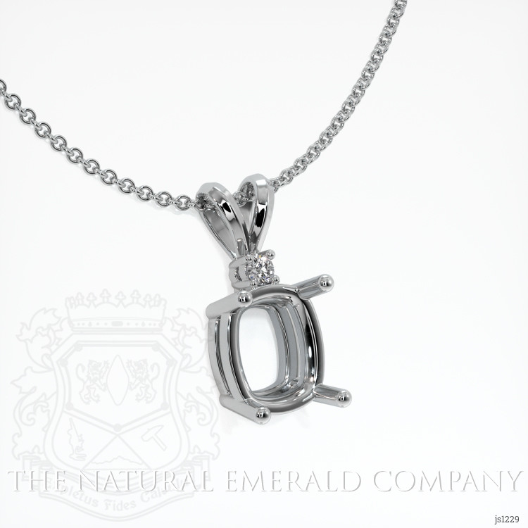 18K White Gold Accent Stones Pendant Setting