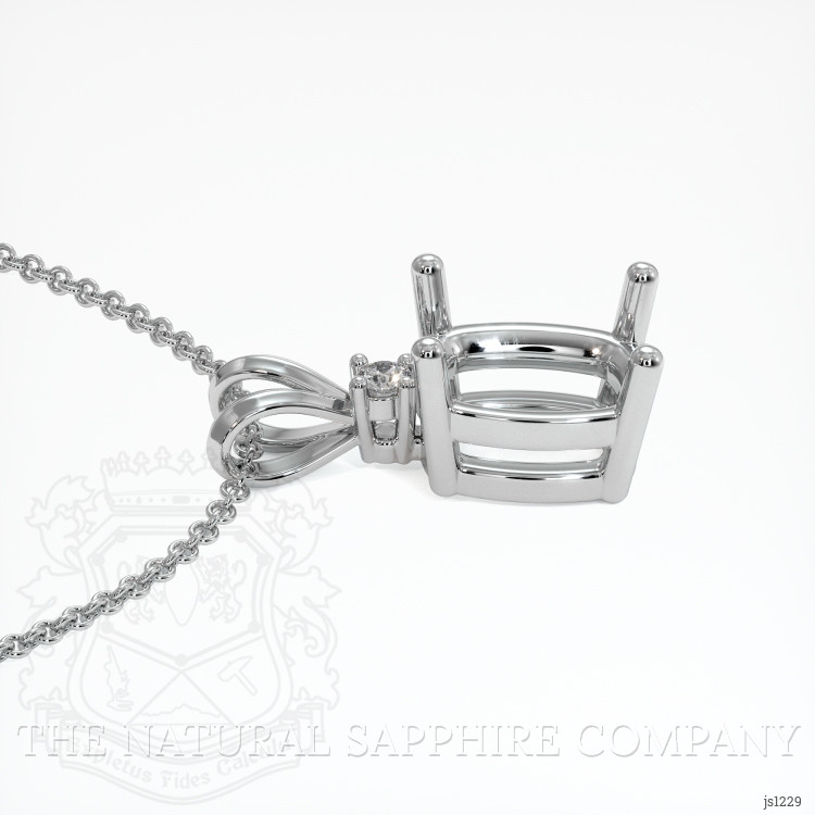 18K White Gold Accent Stones Pendant Setting