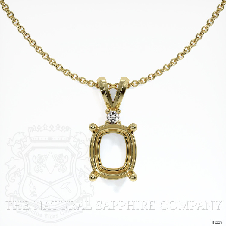 14K Yellow Gold Accent Stones Pendant Setting