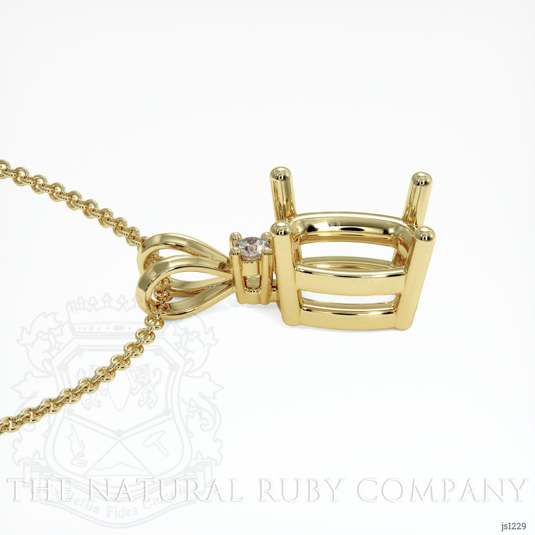 14K Yellow Gold Accent Stones Pendant Setting