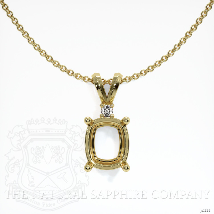 18K Yellow Gold Accent Stones Pendant Setting