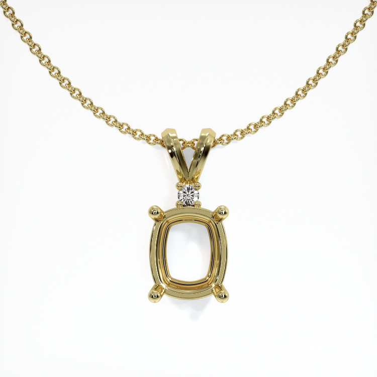 18K Yellow Gold Accent Stones Pendant Setting