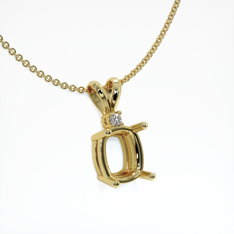 18K Yellow Gold Accent Stones Pendant Setting