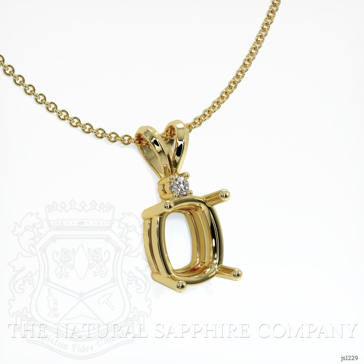 18K Yellow Gold Accent Stones Pendant Setting