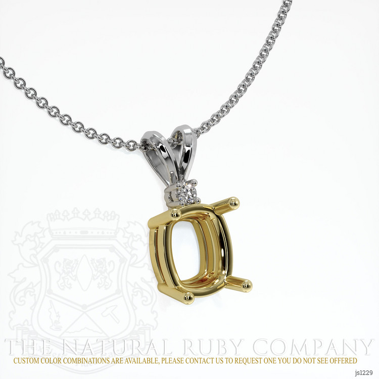 14K Yellow & White Accent Stones Pendant Setting