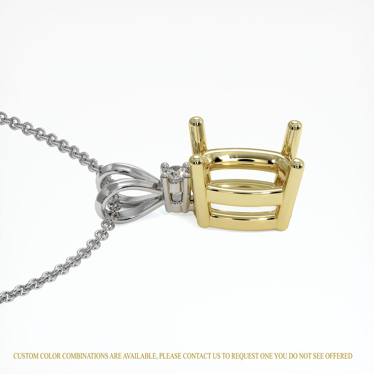 14K Yellow & White Accent Stones Pendant Setting