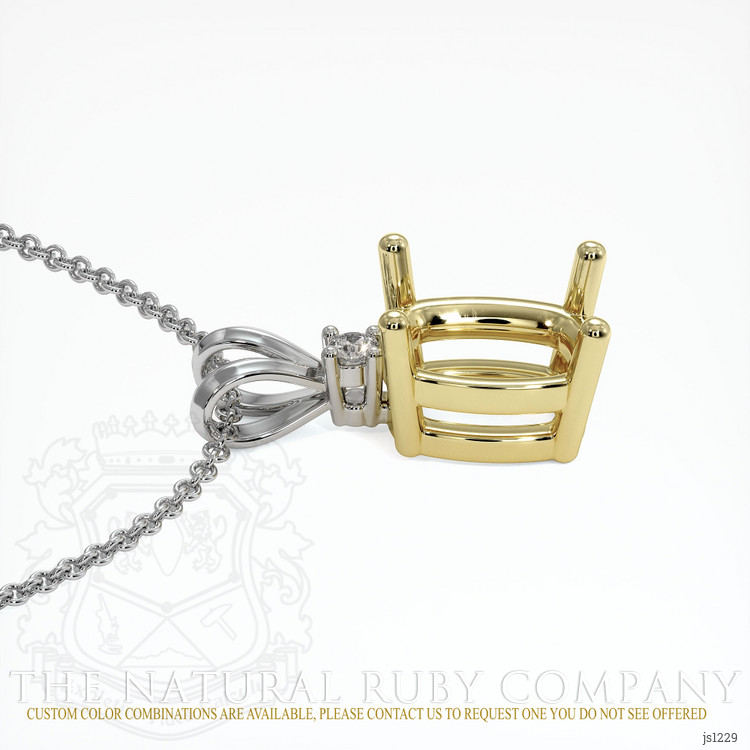 14K Yellow & White Accent Stones Pendant Setting