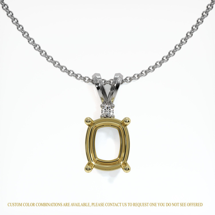 18K Yellow & White Accent Stones Pendant Setting