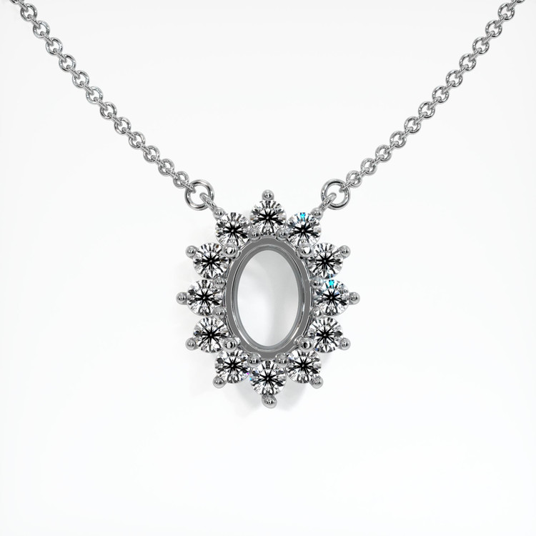 Platinum 950 Halo Necklace Setting
