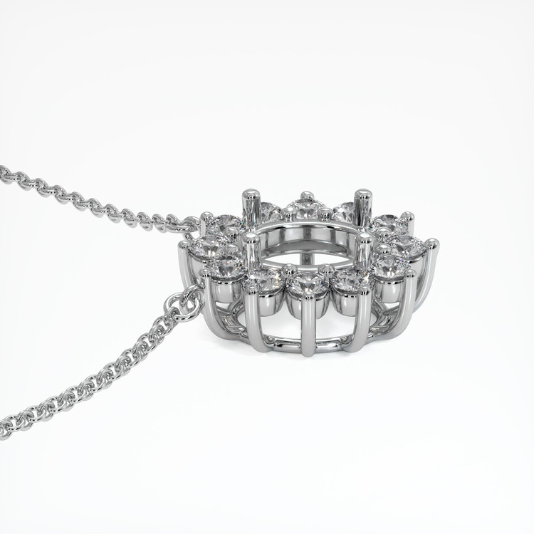 Platinum 950 Halo Necklace Setting