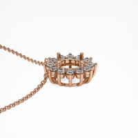 14K Rose Gold Halo Necklace Setting Image