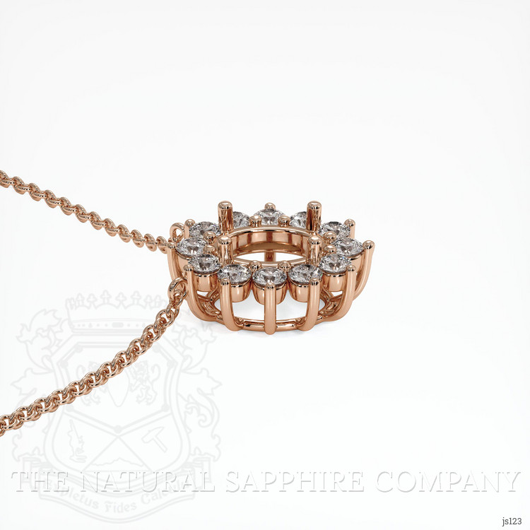 14K Rose Gold Halo Necklace Setting